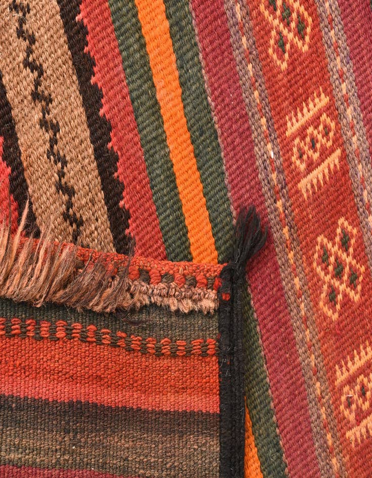 Detail image of 2' x 8' 5  Hand Woven Kilim Fars Wool Runner Rug