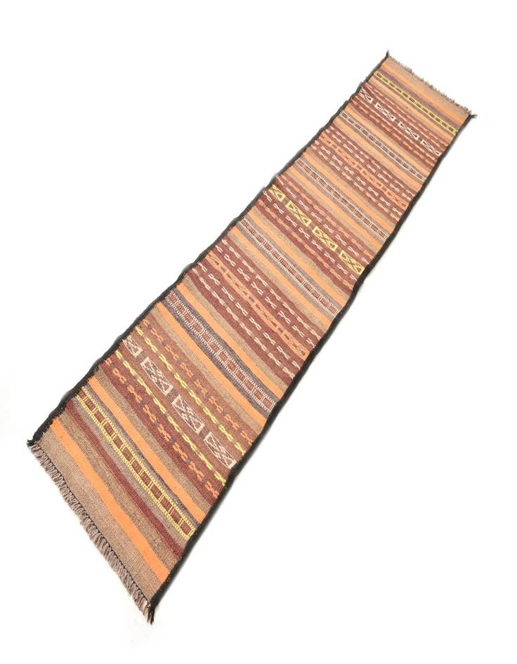 Detail image of 2' x 10' 1  Hand Woven Kilim Fars Wool Runner Rug