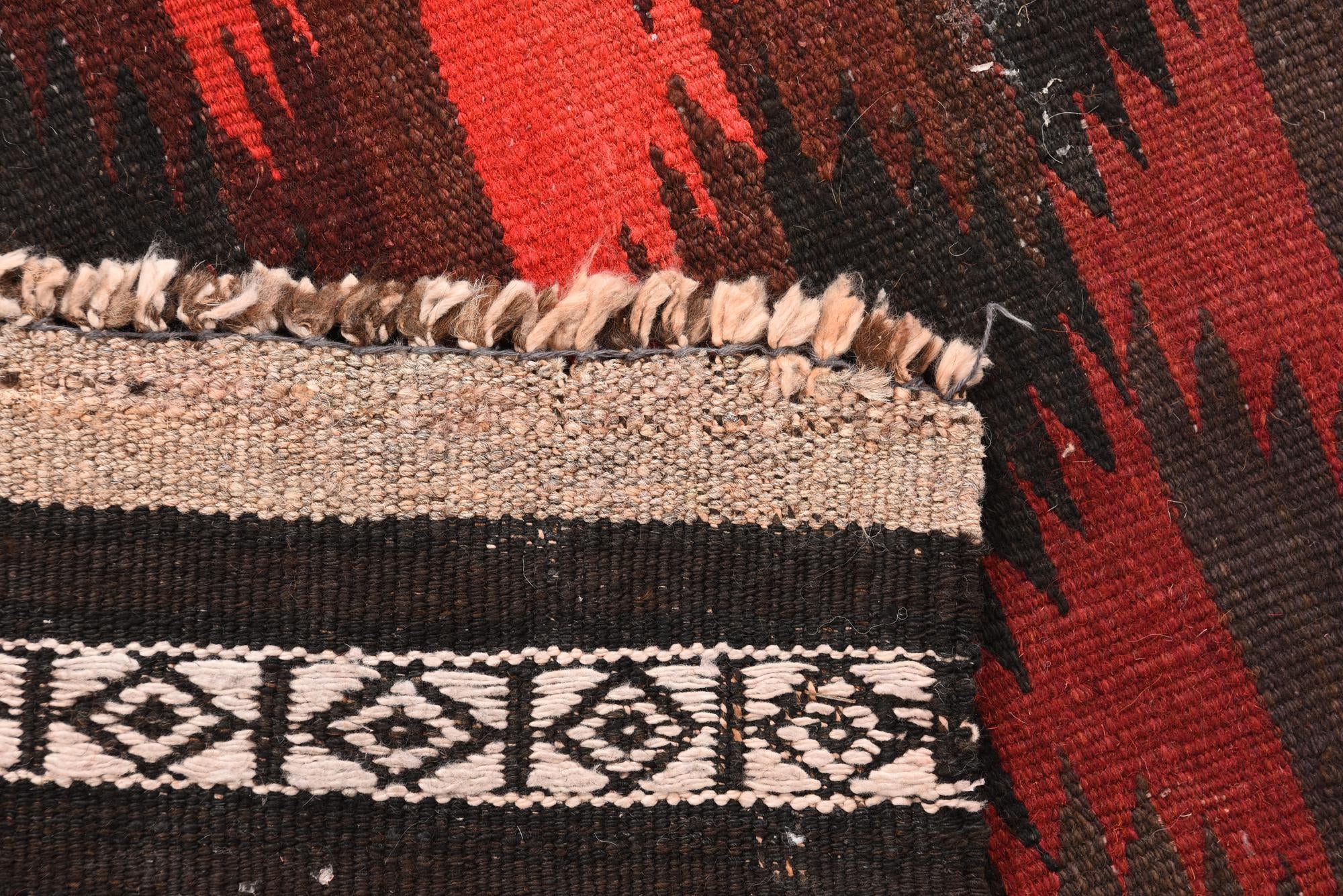 4' 2 x 11' 9 Hand Woven Kilim Fars Wool Runner Rug