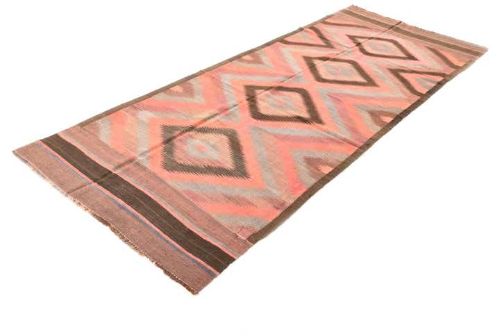4' 4 x 11' 10 Hand Woven Kilim Fars Wool Runner Rug