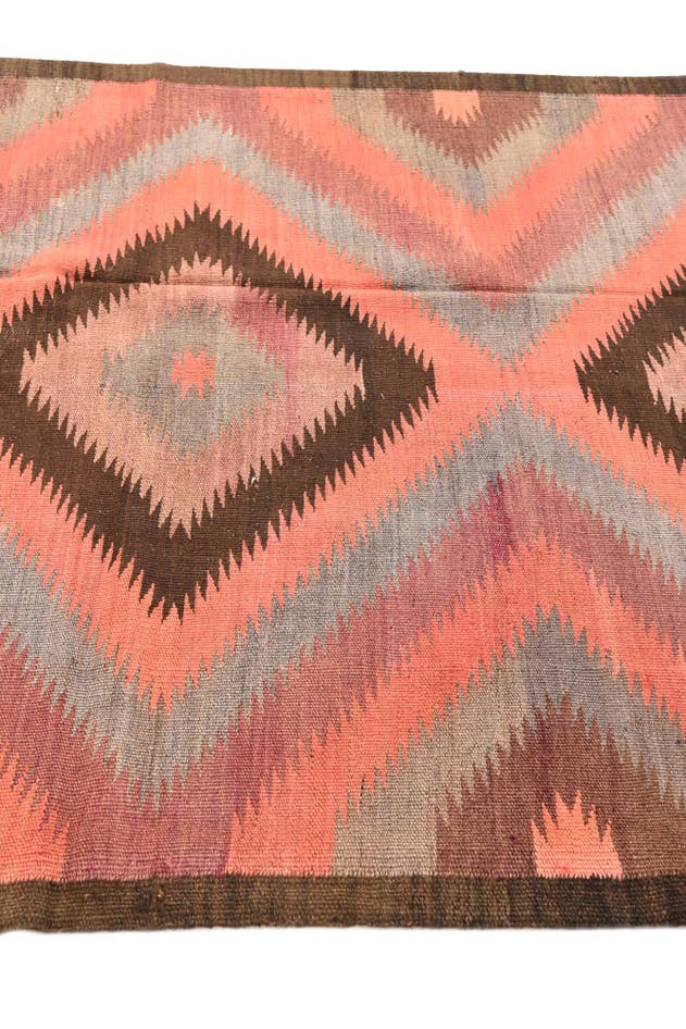 Detail image of 4' 4 x 11' 10 Hand Woven Kilim Fars Wool Runner Rug