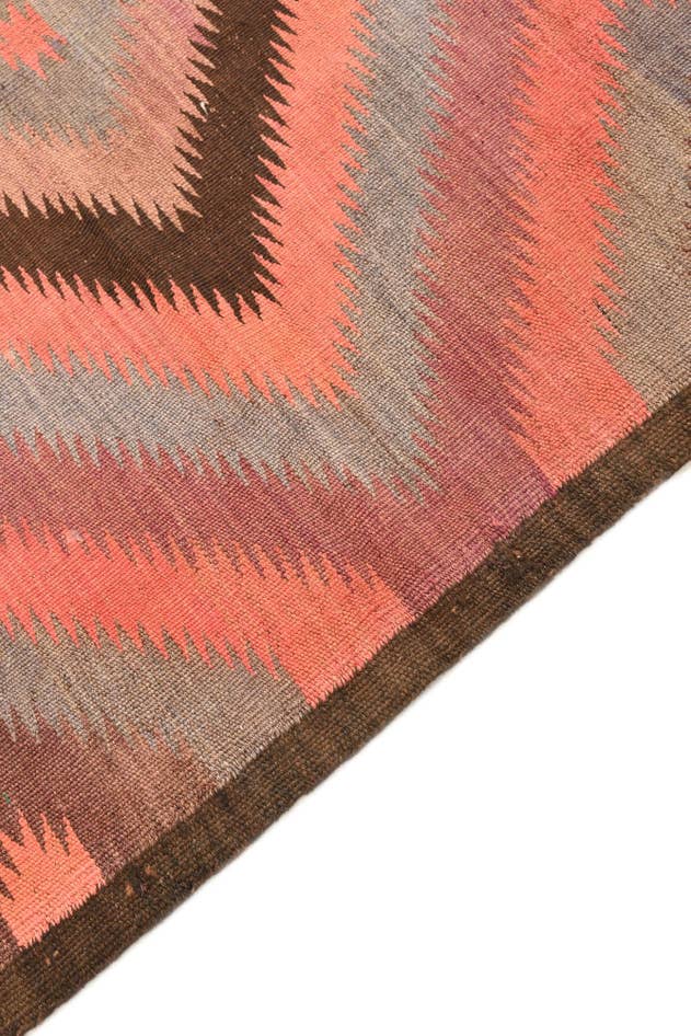 Detail image of 4' 4 x 11' 10 Hand Woven Kilim Fars Wool Runner Rug