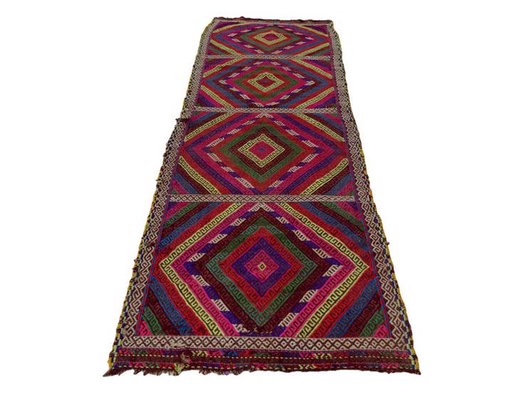 Detail image of 2' 2 x 8' 7 Hand Woven Kilim Fars Wool Runner Rug