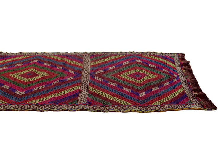 Detail image of 2' 2 x 8' 7 Hand Woven Kilim Fars Wool Runner Rug