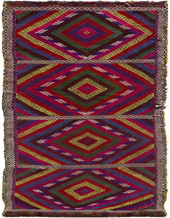 Detail image of 2' 2 x 8' 7 Hand Woven Kilim Fars Wool Runner Rug