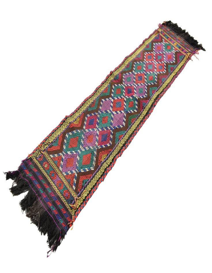 Detail image of 1' 9 x 8' 1  Hand Woven Kilim Fars Wool Runner Rug