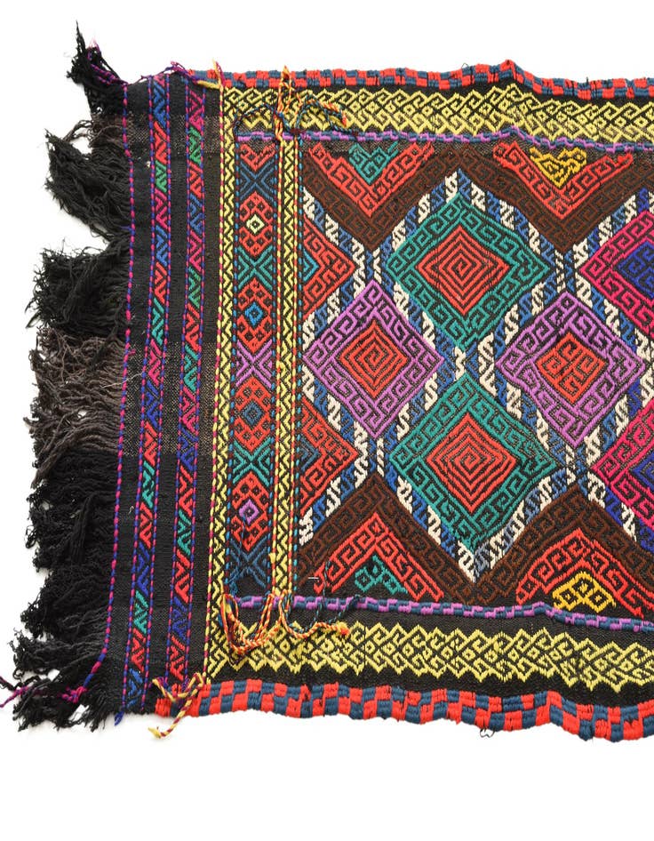 Detail image of 1' 9 x 8' 1  Hand Woven Kilim Fars Wool Runner Rug