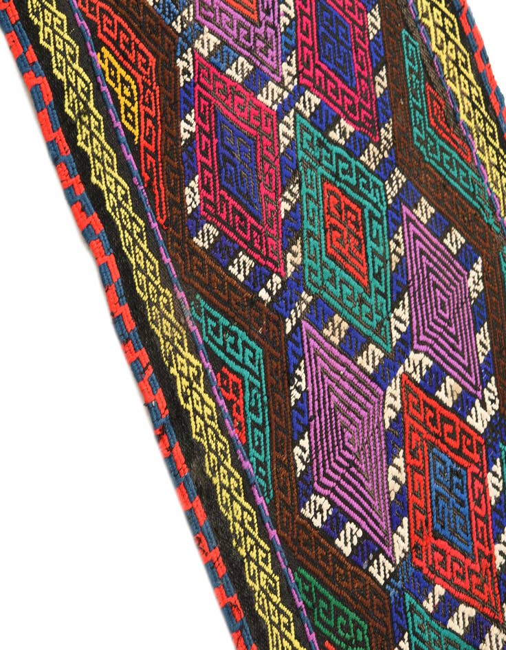 Detail image of 1' 9 x 8' 1  Hand Woven Kilim Fars Wool Runner Rug