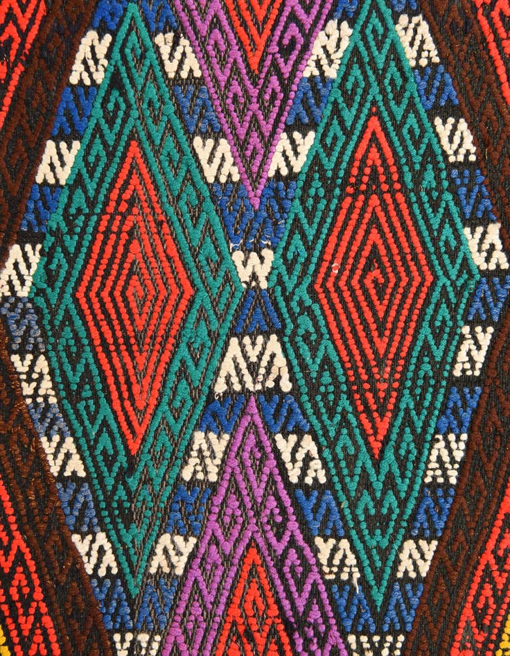 Detail image of 1' 9 x 8' 1  Hand Woven Kilim Fars Wool Runner Rug