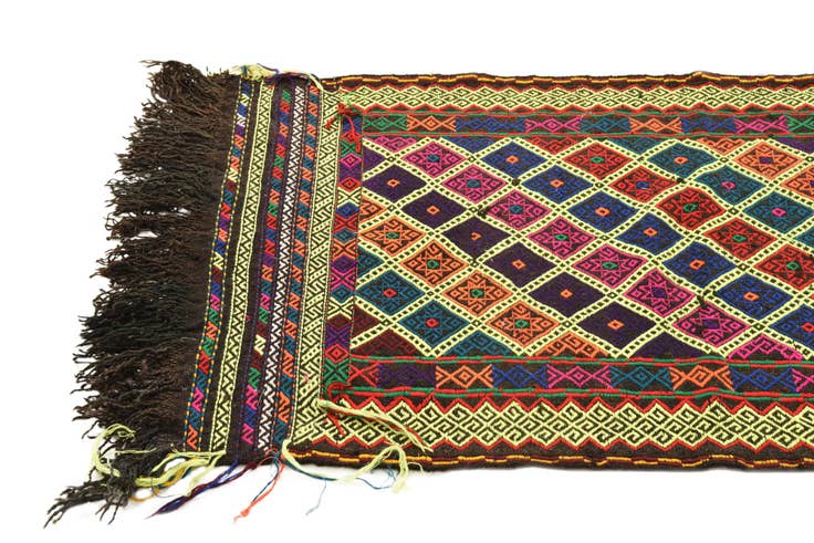 Detail image of 2' 5 x 8' 9 Hand Woven Kilim Fars Wool Runner Rug