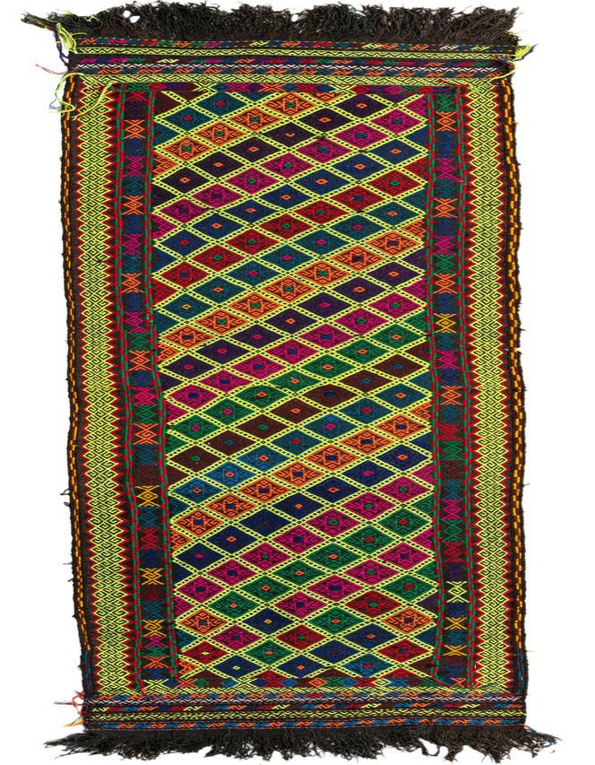 Detail image of 2' 5 x 8' 9 Hand Woven Kilim Fars Wool Runner Rug