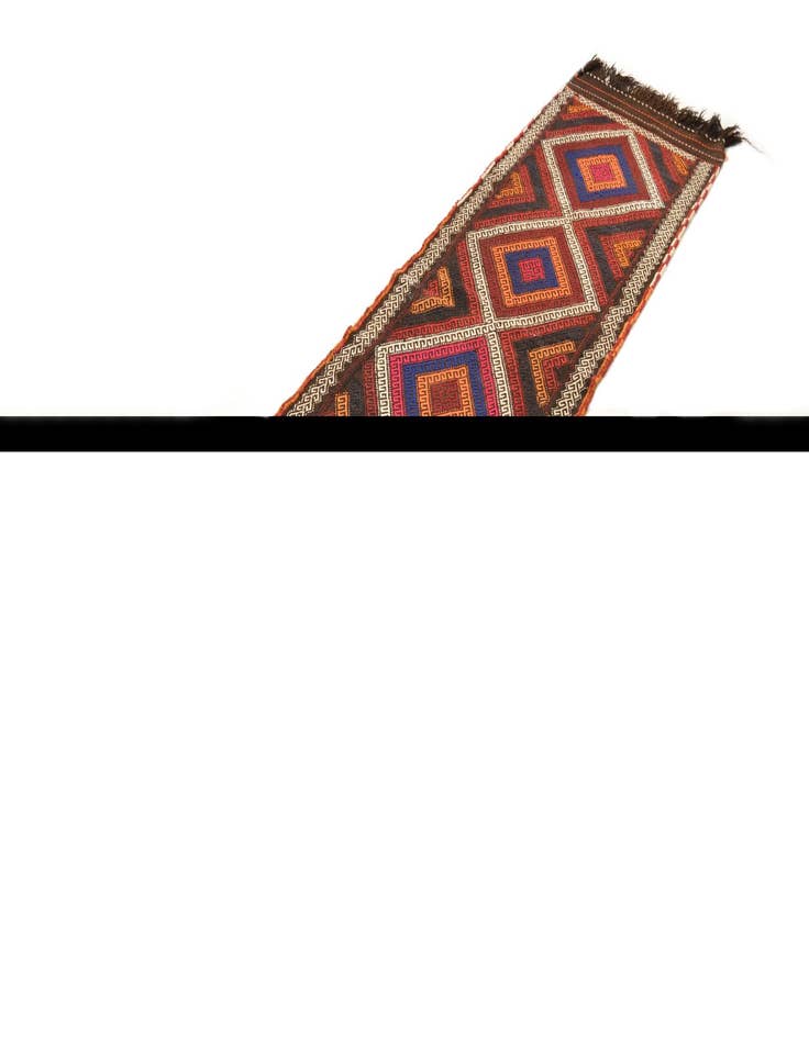 Detail image of 2' 4 x 9' 1  Hand Woven Kilim Fars Wool Runner Rug