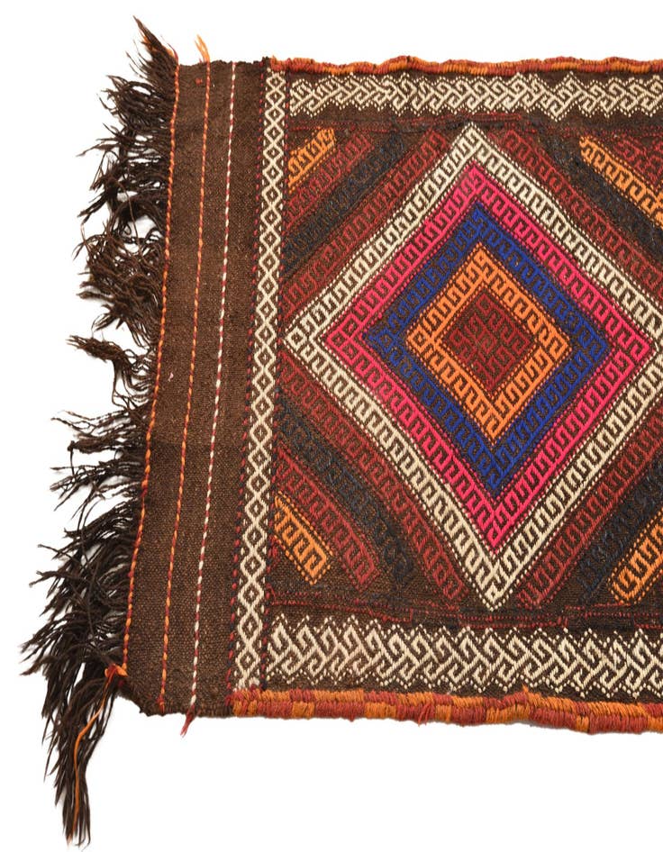Detail image of 2' 4 x 9' 1  Hand Woven Kilim Fars Wool Runner Rug