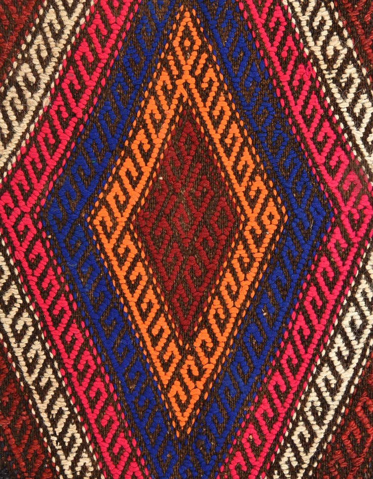 Detail image of 2' 4 x 9' 1  Hand Woven Kilim Fars Wool Runner Rug