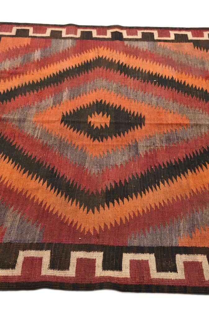 5' x 12' 4 Hand Woven Kilim Fars Wool Runner Rug