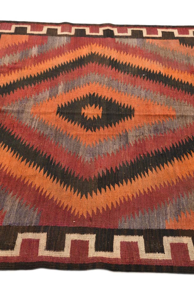 Detail image of 5' x 12' 4 Hand Woven Kilim Fars Wool Runner Rug