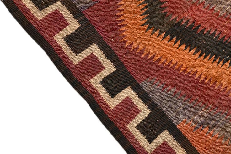 Detail image of 5' x 12' 4 Hand Woven Kilim Fars Wool Runner Rug