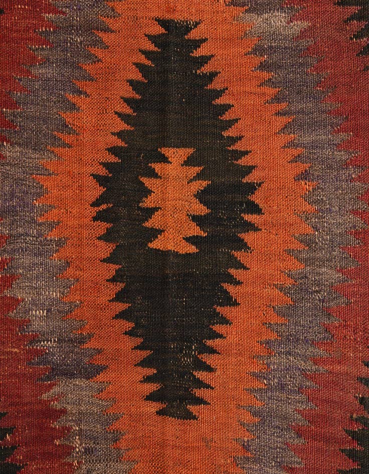 Detail image of 5' x 12' 4  Hand Woven Kilim Fars Wool Runner Rug