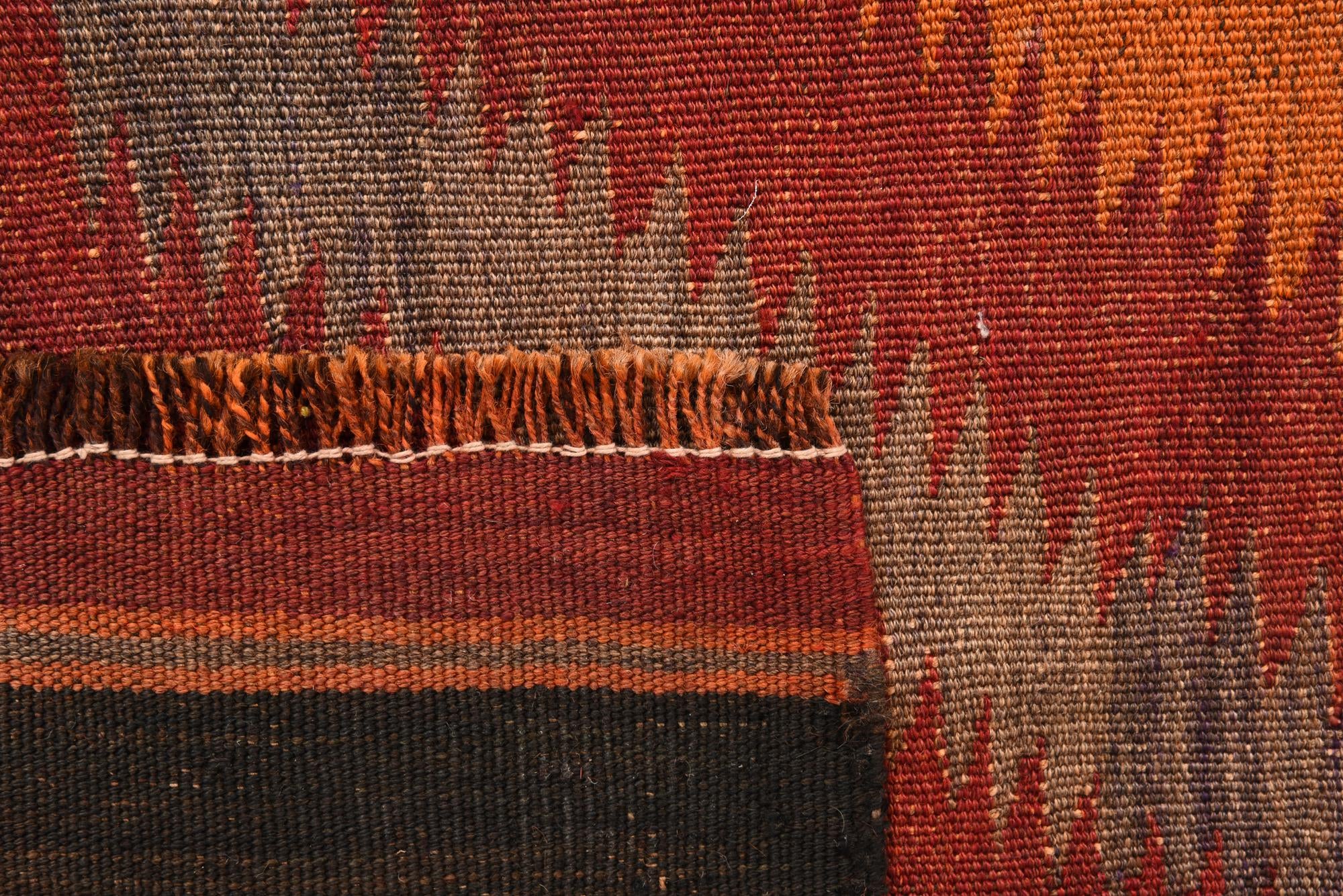 5' x 12' 4 Hand Woven Kilim Fars Wool Runner Rug