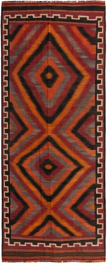 5' x 12' 4 Hand Woven Kilim Fars Wool Runner Rug