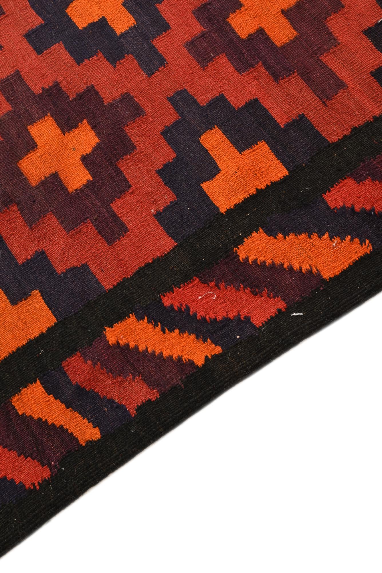 5' 7 x 11' 5 Hand Woven Kilim Fars Wool Runner Rug