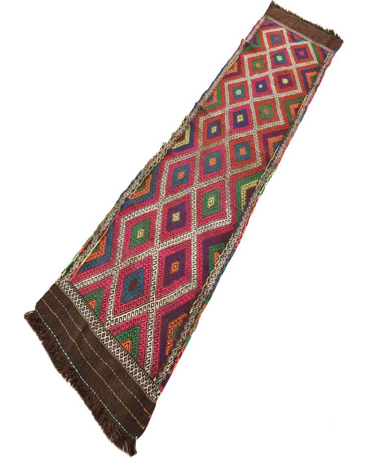 Detail image of 2' 5 x 10' 4  Hand Woven Kilim Fars Wool Runner Rug