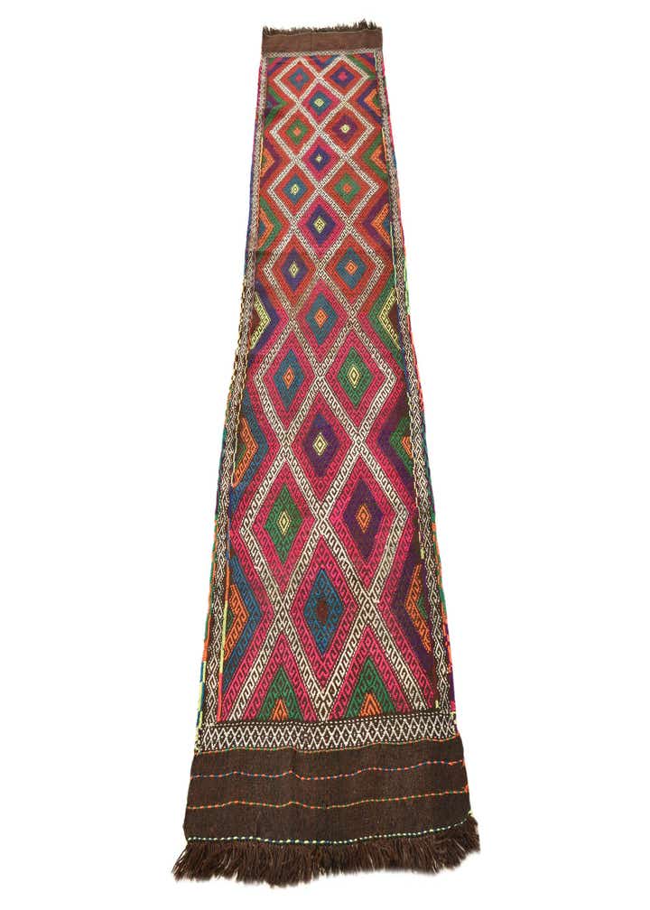 2' 5 x 10' 4 Hand Woven Kilim Fars Wool Runner Rug