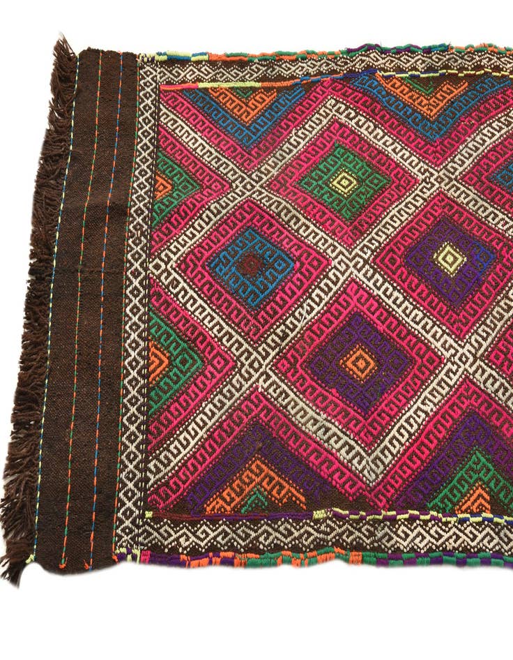 Detail image of 2' 5 x 10' 4  Hand Woven Kilim Fars Wool Runner Rug