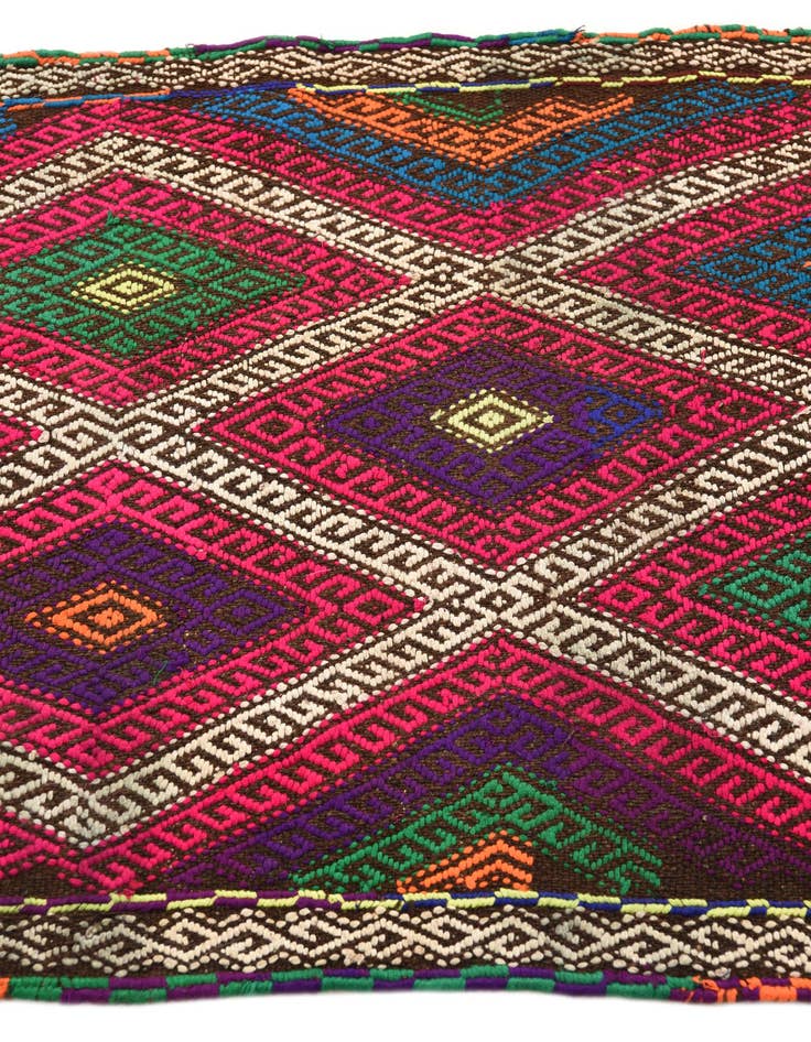 Detail image of 2' 5 x 10' 4 Hand Woven Kilim Fars Wool Runner Rug