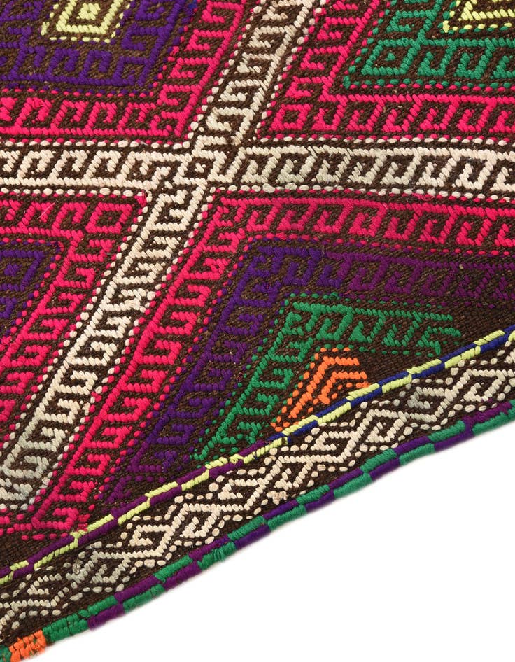 Detail image of 2' 5 x 10' 4  Hand Woven Kilim Fars Wool Runner Rug