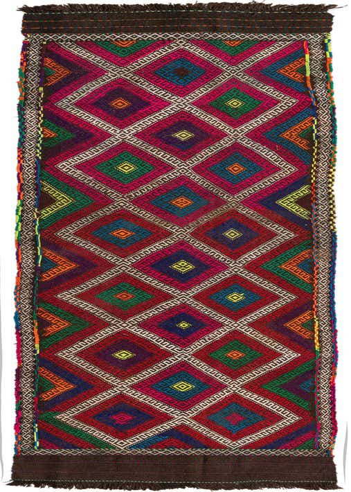 2' 5 x 10' 4 Hand Woven Kilim Fars Wool Runner Rug