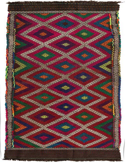 Detail image of 2' 5 x 10' 4 Hand Woven Kilim Fars Wool Runner Rug