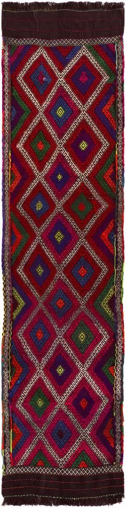 2' 5 x 10' 4 Hand Woven Kilim Fars Wool Runner Rug