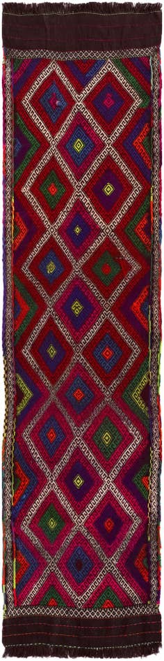 Detail image of 2' 5 x 10' 4 Hand Woven Kilim Fars Wool Runner Rug