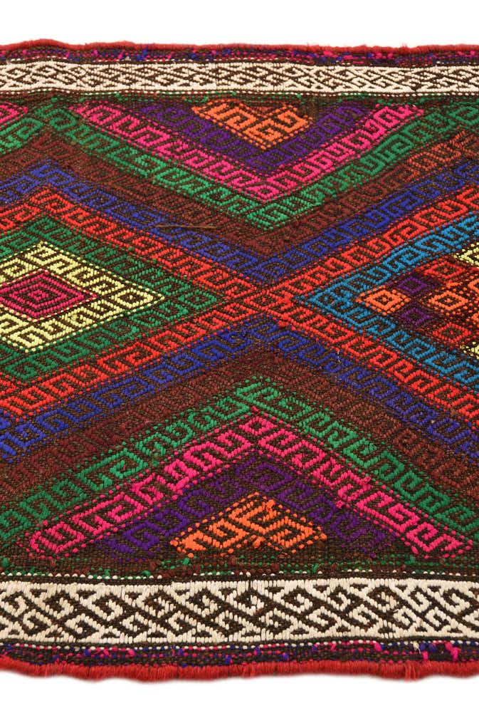 2' 4 x 8' 10 Hand Woven Kilim Fars Wool Runner Rug