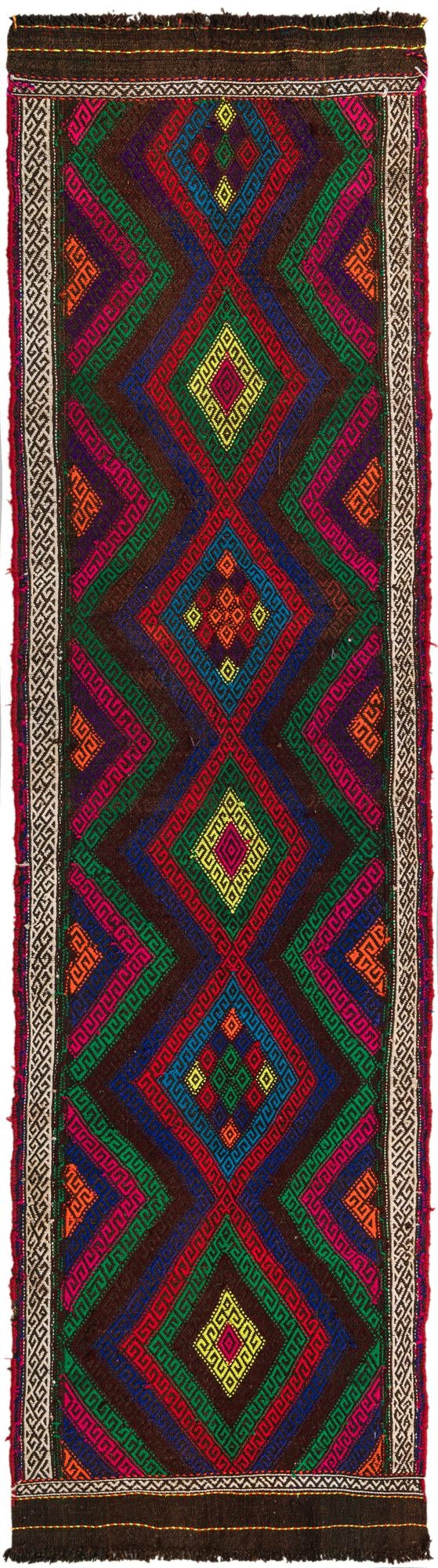 2' 4 x 8' 10 Hand Woven Kilim Fars Wool Runner Rug