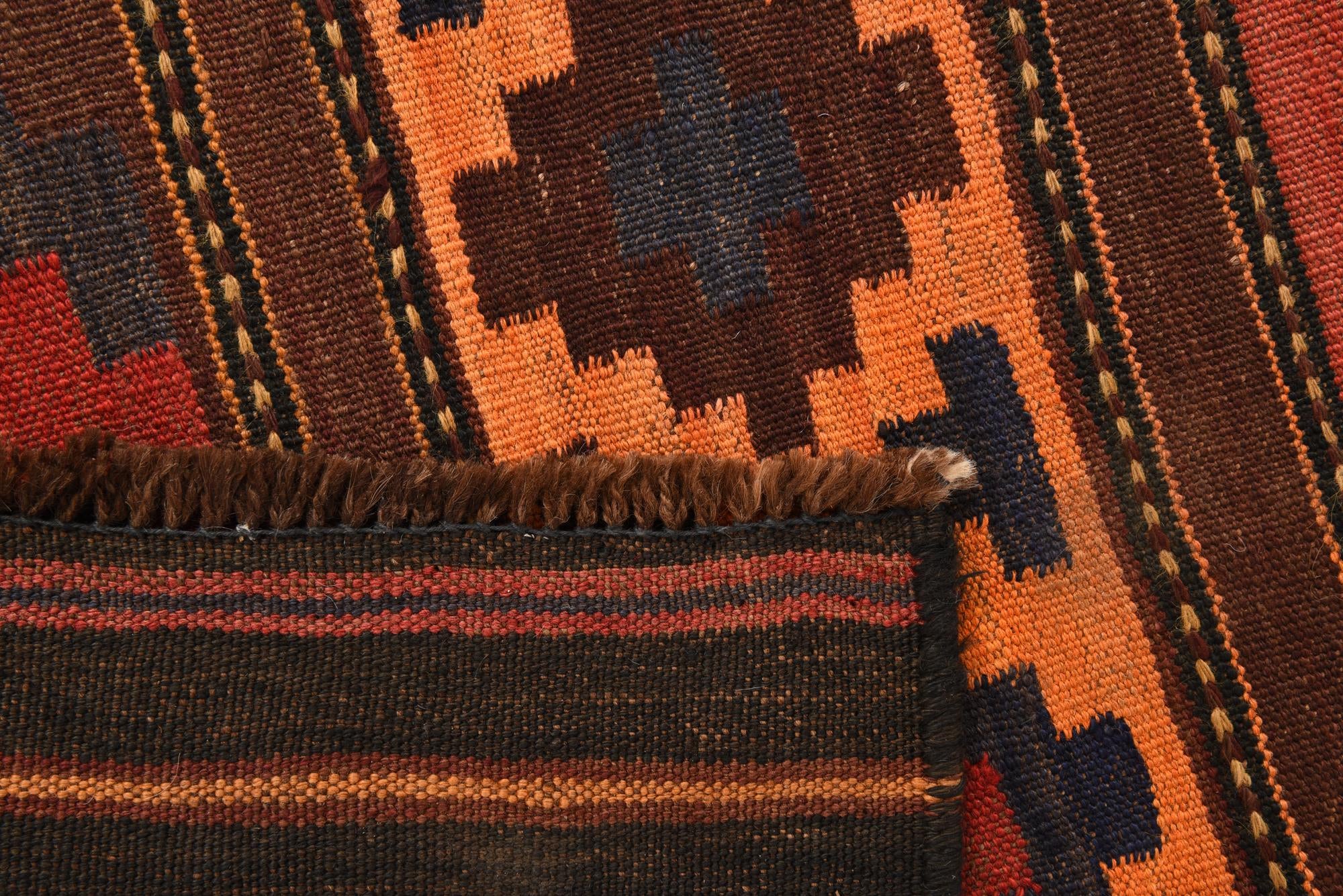 5' 4 x 11' 3 Hand Woven Kilim Fars Wool Runner Rug