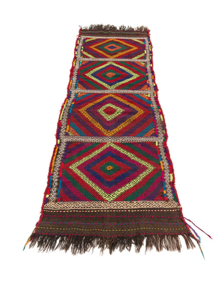 Detail image of 2' 1 x 7' 2 Hand Woven Kilim Fars Wool Runner Rug