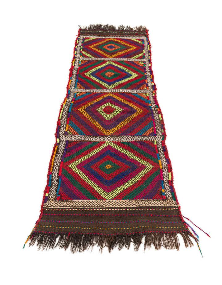 2' 1 x 7' 2 Hand Woven Kilim Fars Wool Runner Rug