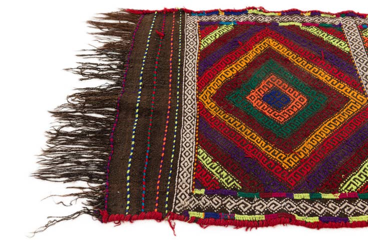 Detail image of 2' 1 x 7' 2 Hand Woven Kilim Fars Wool Runner Rug