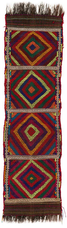 Detail image of 2' 1 x 7' 2 Hand Woven Kilim Fars Wool Runner Rug