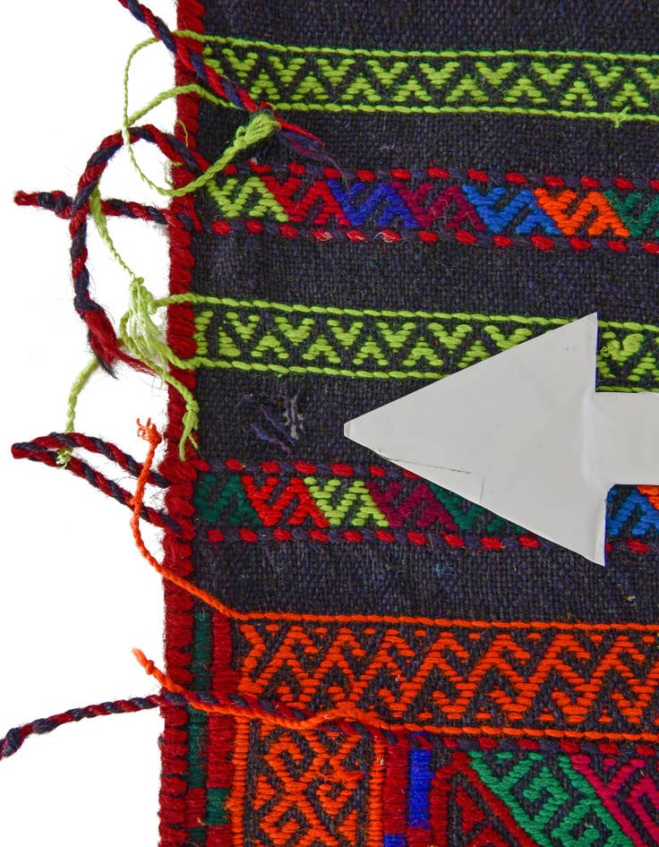 Detail image of 2' 5 x 9' 3 Hand Woven Kilim Fars Wool Runner Rug