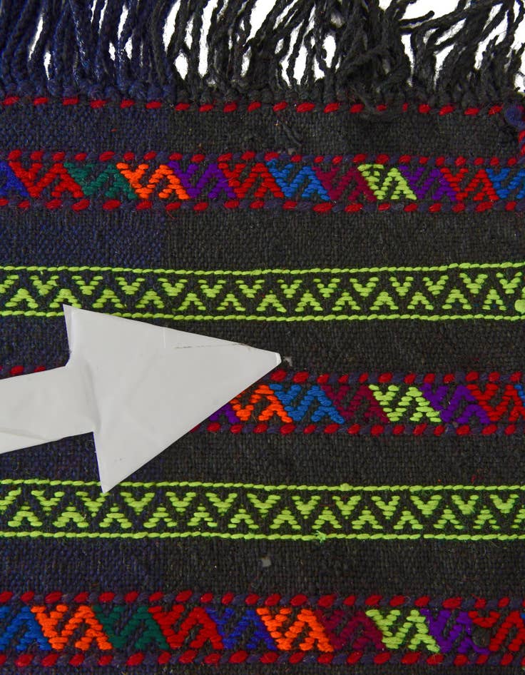 Detail image of 2' 5 x 9' 3 Hand Woven Kilim Fars Wool Runner Rug