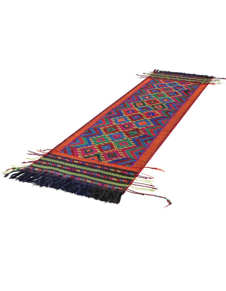 Detail image of 2' 5 x 9' 3 Hand Woven Kilim Fars Wool Runner Rug