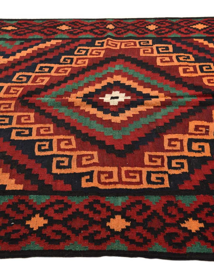 Detail image of 5' 5 x 14' 1  Hand Woven Kilim Fars Wool Runner Rug