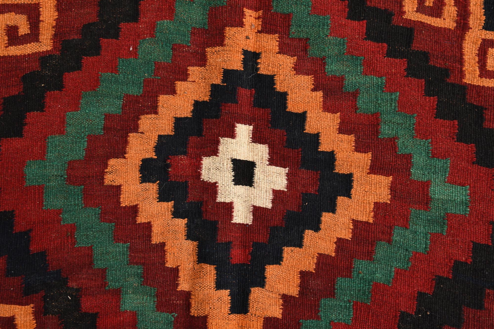 5' 5 x 14' 1 Hand Woven Kilim Fars Wool Runner Rug