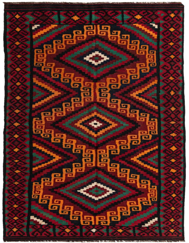 Detail image of 5' 5 x 14' 1 Hand Woven Kilim Fars Wool Runner Rug