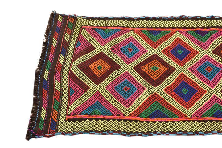 2' 3 x 9' 3 Hand Woven Kilim Fars Wool Runner Rug