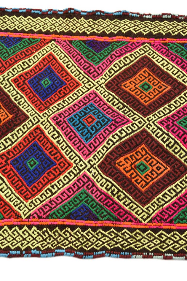 Detail image of 2' 3 x 9' 3 Hand Woven Kilim Fars Wool Runner Rug