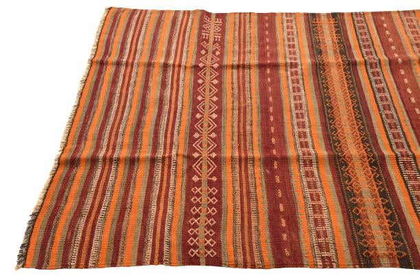 3' 10 x 9' 2 Hand Woven Kilim Fars Wool Runner Rug